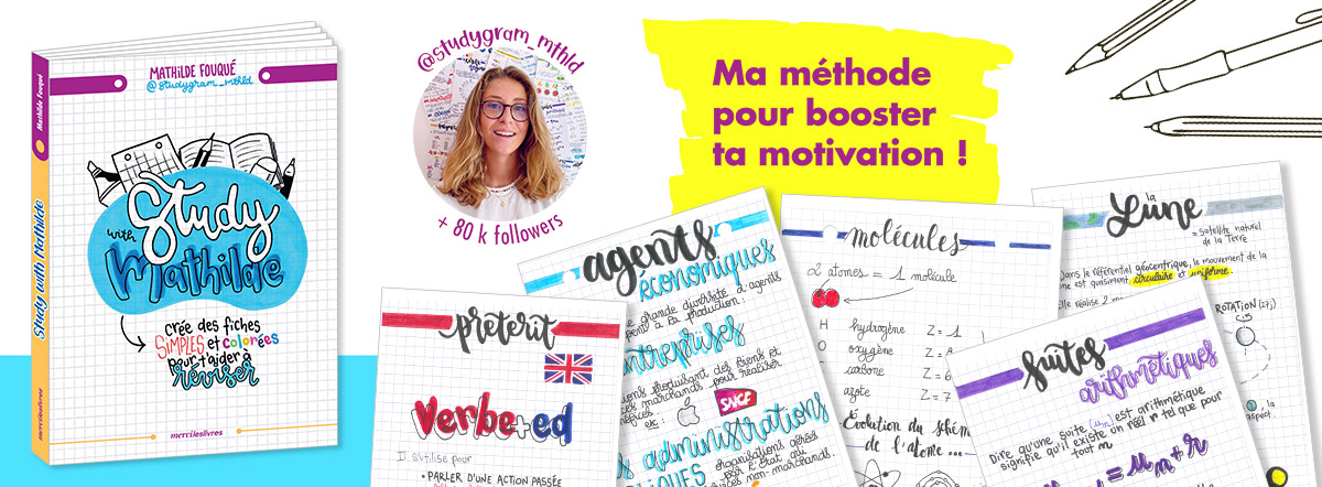 Study with Mathilde, crée des fiches de révision simples et colorées pour t'aider à réviser !