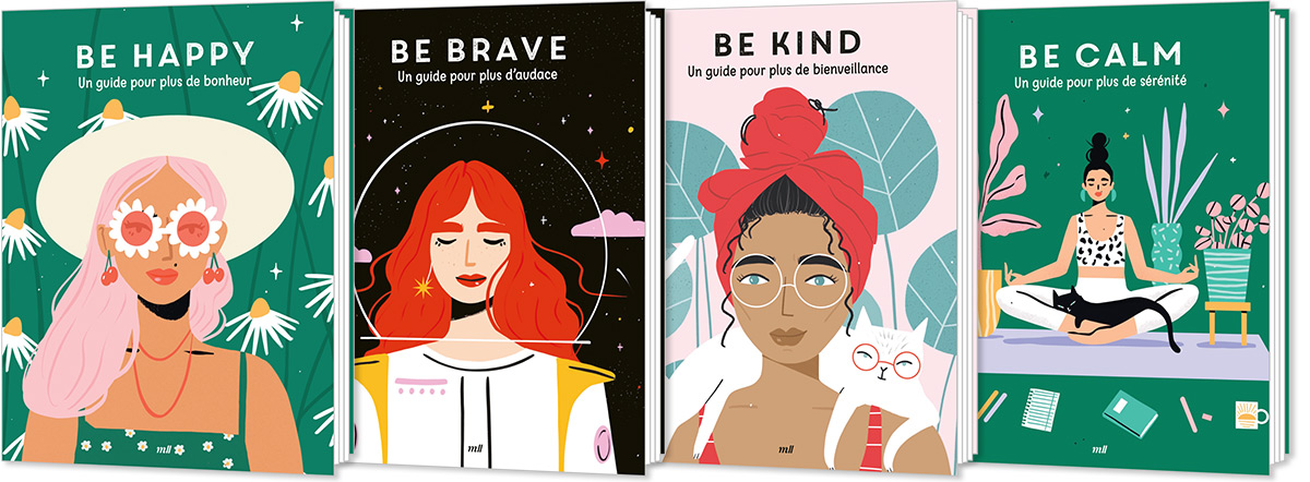 Collection Good vibes : Be brave / Be happy / Be kind / Be Calm