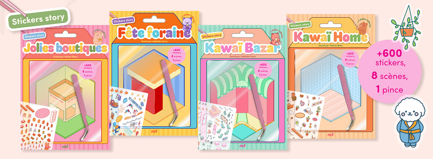 Stickers story : des adorables scènes à compléter avec 600 stickers et une pince inclus