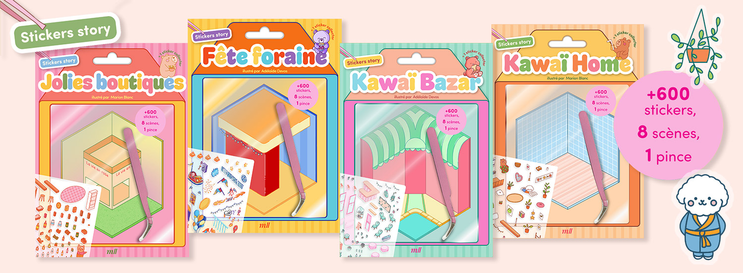 Stickers story : des adorables scènes à compléter avec 600 stickers et une pince inclus