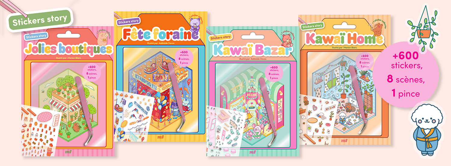 Stickers story : des adorables scènes à compléter avec 600 stickers et une pince inclus